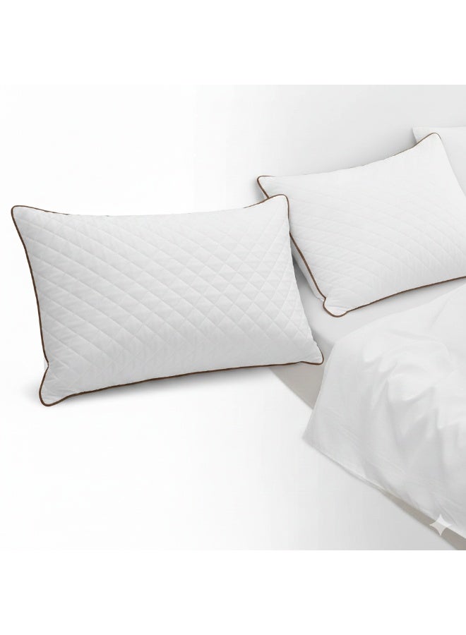 Premium Quilted Bed Pillows – 2-Pack Ultra-Soft Breathable Microfiber Hotel Quality Pillow Set, Ergonomic Support for Side, Back & Stomach Sleepers, Hypoallergenic & Dust Mite Resistant, Standard Size - Image 3